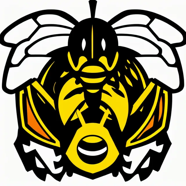 Image similar to angry wasp vector logo, E-sport style, flat colour, SVG, professional, sharp edges, vinyl cutout