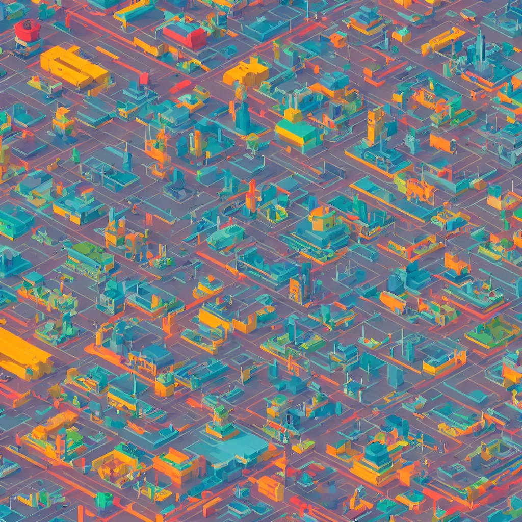 Image similar to isometric view of a utopian city by james gilleard, textured, detailed, beautiful, 8 k wallpaper