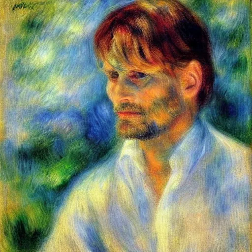 Image similar to viggo mortensen art by renoir.