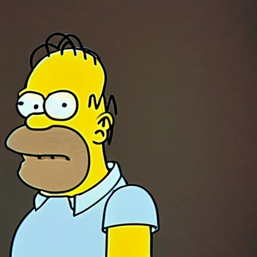 Prompt: Live action homer simpson