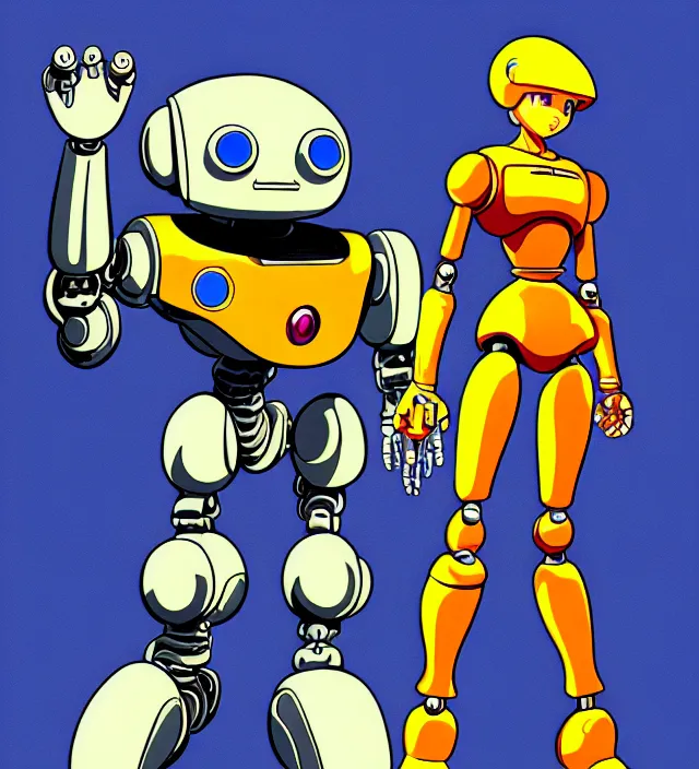 Image similar to the robot mother protagonist, animation character design by akira toriyama, don bluth, jack kirby, action - adventure, sharp detail, artstation trending, conceptart. com