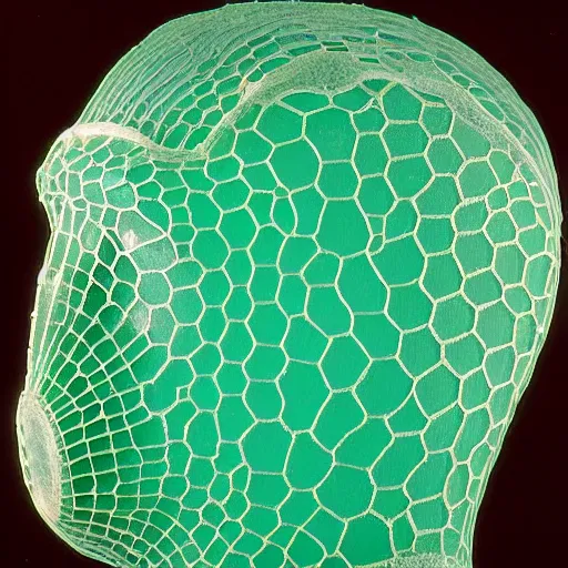 Prompt: venetian bauta mask glass sponge, hexactinellid