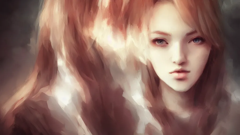 Prompt: A portrait of a beautiful girl with volumetric displacement by WLOP