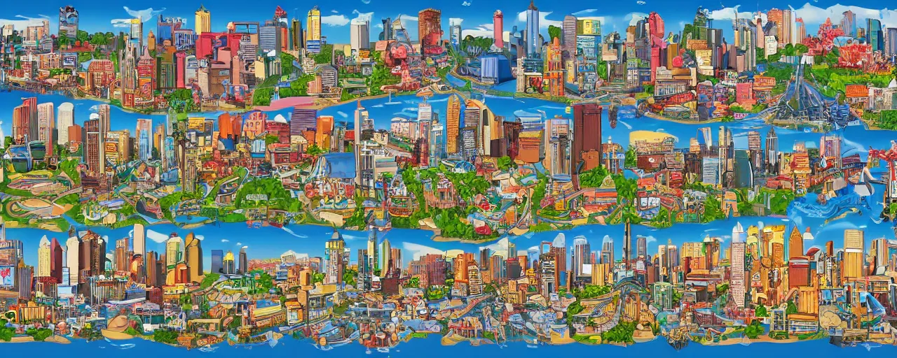 Image similar to Atlanta in the style of Disney, Look at all that Detail!, Amazing!, 4k Wallpaper