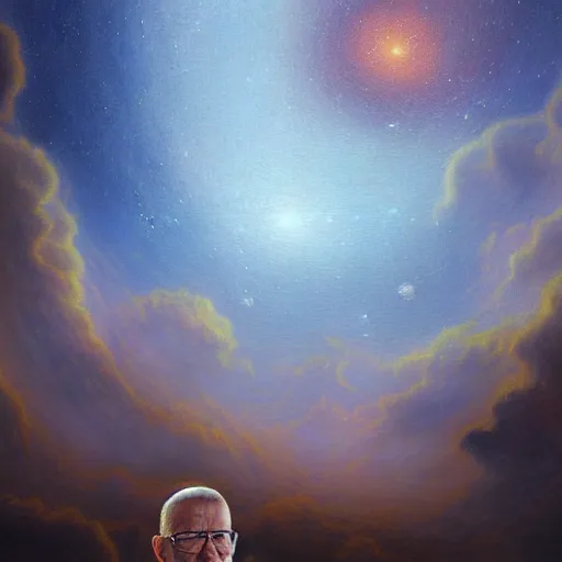 Image similar to UHD tonalism cosmic painting of Hank Hill, by Antonio Caparo and Ferdinand Knab and Greg Rutkowski, UHD, photorealistic, trending on artstation, trending on deviantart