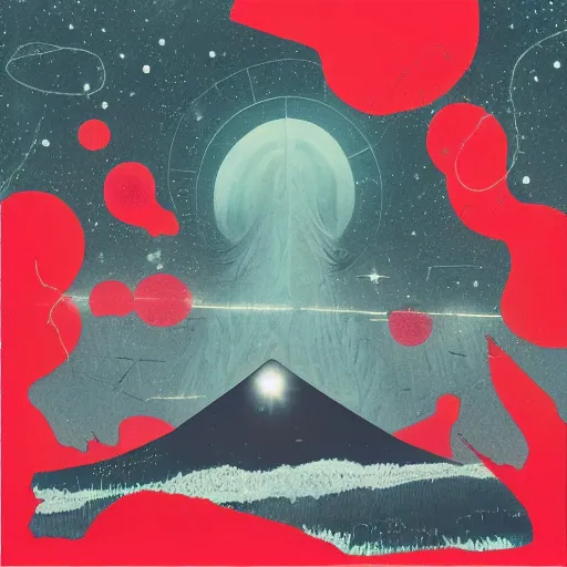 Prompt: red liminal space album cover, no text