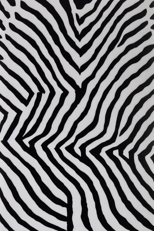 Prompt: godzilla by bridget riley, op art,