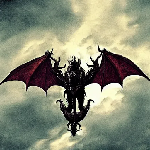 Prompt: dragon flying high, from the movie reign of fire, by steven speilberg