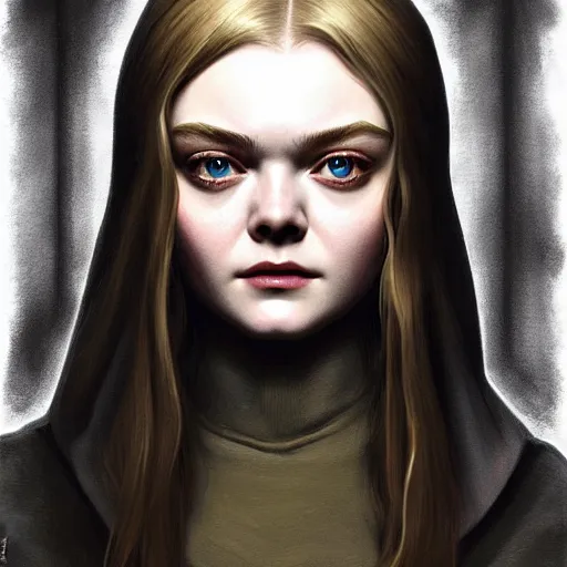 Prompt: symmetry!! portrait of elle fanning as sniperwolf, horror, fashion, dark!! intricate, elegant, textured, highly detailed, digital painting, artstation, concept art, smooth, sharp focus, illustration, art by artgerm and frank frazetta and peter paul rubens