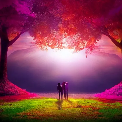 Image similar to beautiful anima dream, colour, nature, scenes, light, connection, relationship