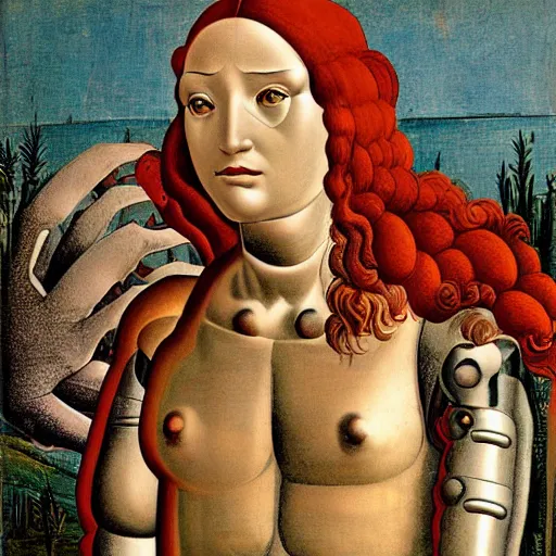 Image similar to cyborg by botticelli