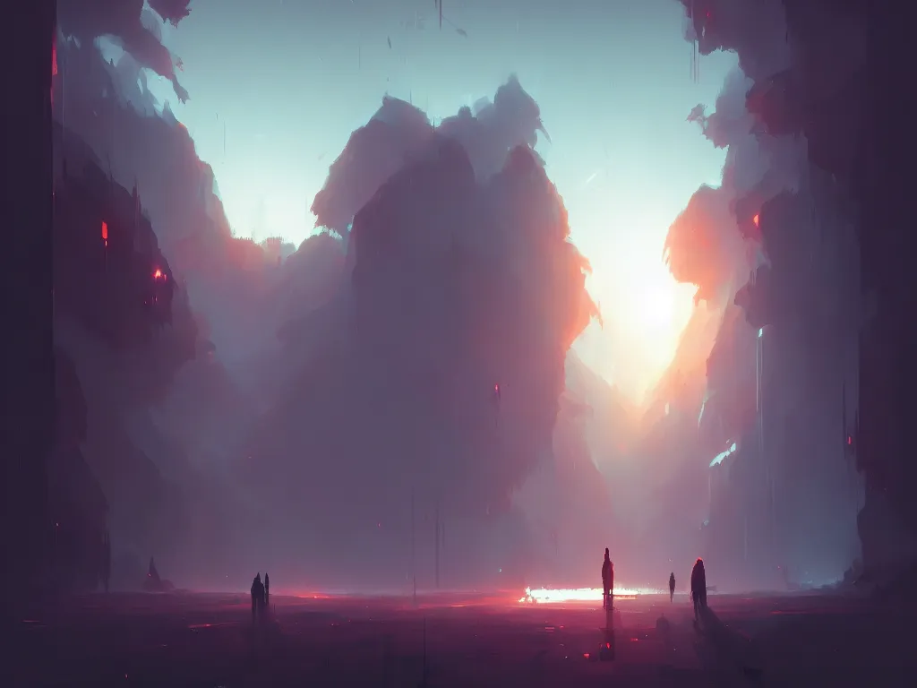 Image similar to the end of humanity by atey ghailan, ismail inceoglu, michal lisowski, artstation, volumetric light