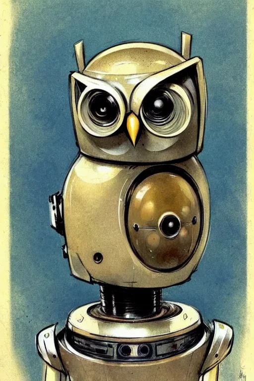 Image similar to ( ( ( ( ( 1 9 5 0 s retro future robot android owl. muted colors. ) ) ) ) ) by jean - baptiste monge!!!!!!!!!!!!!!!!!!!!!!!!!!!!!!