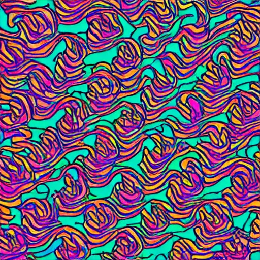 Prompt: falling into a psychedelic fever dreams spiraling patterns