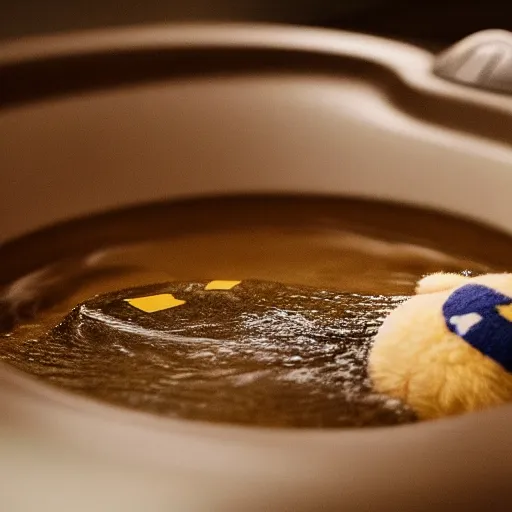 Prompt: photographic portrait by Annie Leibovitz of pikachu in a hot tub, closeup, foggy, sepia, moody, dream-like, sigma 85mm f/1.4, 15mm, 35mm, 4k, high resolution, 4k, 8k, hd, full color