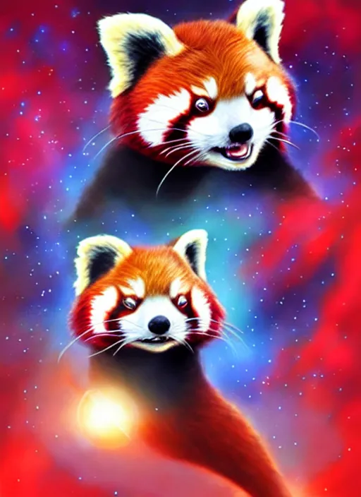 Image similar to cute star trek officer red panda, natural lighting, path traced, highly detailed, high quality, digital painting, by don bluth and ross tran and studio ghibli and alphonse mucha, artgerm