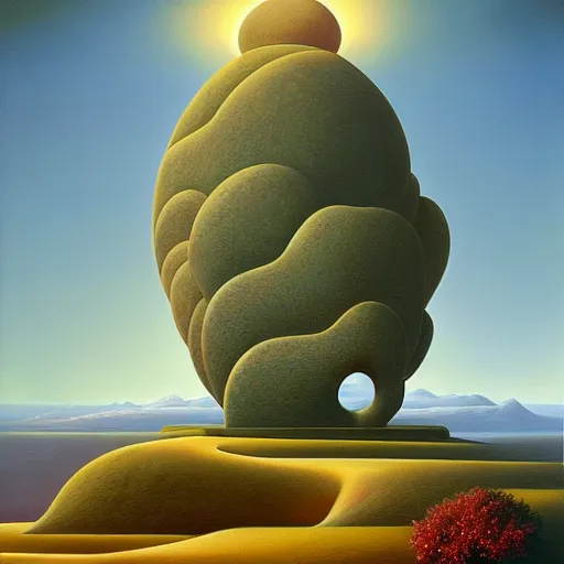 Image similar to visions of xanadu by vladimir kush, oil on canvas