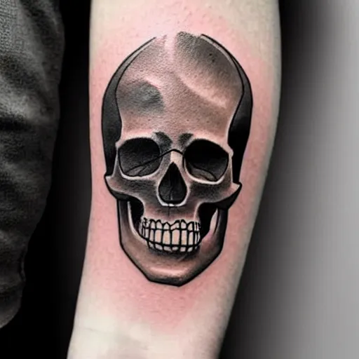 Image similar to tattoo design, stencil, tattoo stencil, traditional, a world famous tattoo of a geometric skull