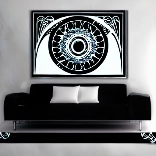 Prompt: black and white sky luxury themed svg vector art panel for cnc plasma, laser, stencil, unique art nouveau deco hole through circuit design