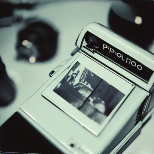 Image similar to polaroid inception, picture of a polaroid taking a polaroid with a polaroid, detailed, intricate, vintage