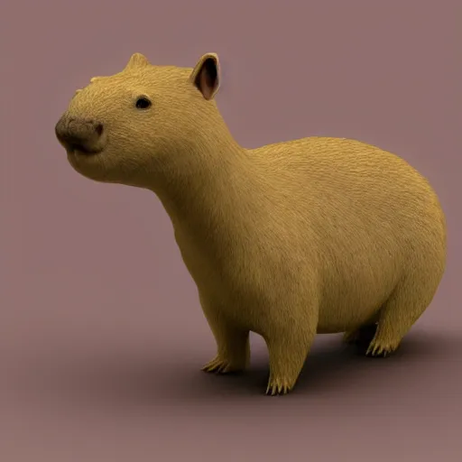 Image similar to Capybara miniature, 3d render