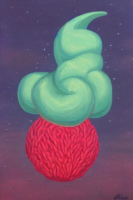 Image similar to plumbus, acrylic on canvas