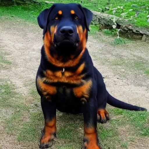 Image similar to dinosaur Rottweiler hybrid