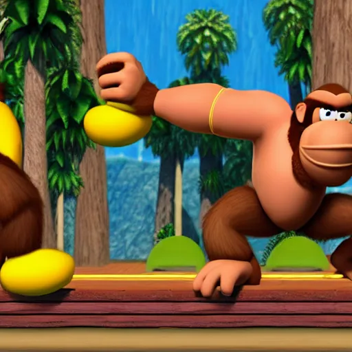 Image similar to Donkey Kong slips on a banana, Nintendo Power in-game screenshot