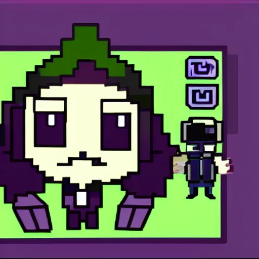 Image similar to cute 2 d video game sprite character that looks like a dark wizard, tv still, 8 k