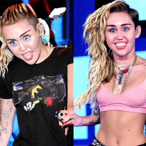 Image similar to Miley Cyrus playing video games