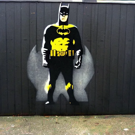 Prompt: batman by Banksy