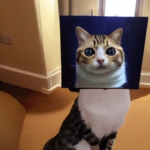 Image similar to a cat that's a president posing for a portrait, hyper realistic