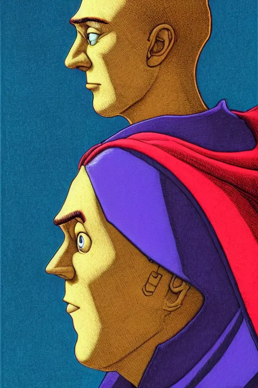 Prompt: a vibrant!!! ultraclear sideview waist up portrait of buzz lightyear wearing black cape hoodie by laurie greasley and rene magritte, etching by gustave dore, intricate, colorful!!! flat surreal ethereal, sharp focus, illustration, highly detailed, digital painting, concept art, masterpiece