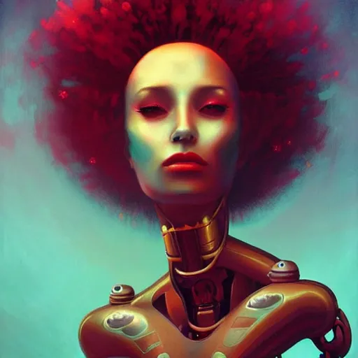 Image similar to a beautiful female robot, elegant pose, by Anato Finnstark, Tom Bagshaw, Brom