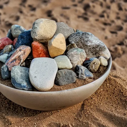 Image similar to A delicious bowl of rocks and sand