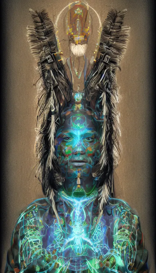 Image similar to portrait of a digital shaman, by studio 4 c