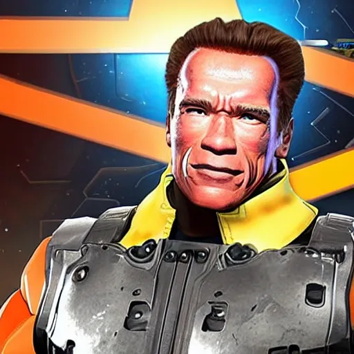 Image similar to a screenshot of arnold schwarzenegger in overwatch