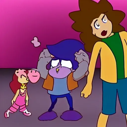 Prompt: A still of Steven Quartz from Steven Universe in ICarly (2007) low quality, vhs quality,