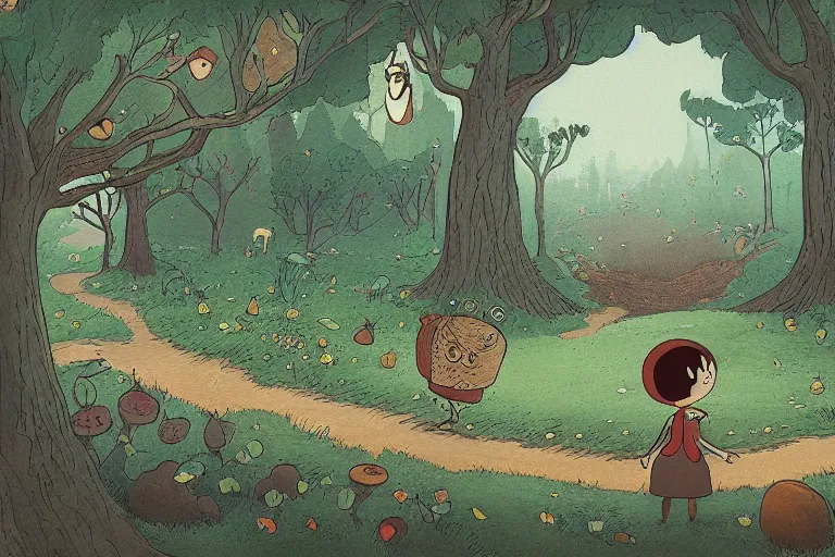 Image similar to “over the garden wall, illustration, 8k, digital masterpiece”