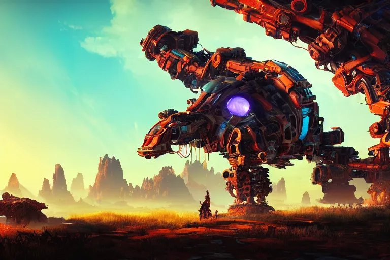 Image similar to scorcher machine mecanical creature robot of horizon forbidden west horizon zero dawn bioluminiscence global illumination ray tracing hdr fanart arstation by ian pesty and alena aenami artworks in 4 k