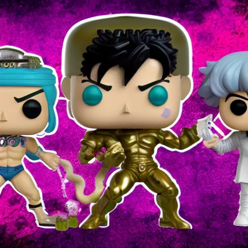 Image similar to jojos bizarre adventure, funko pop