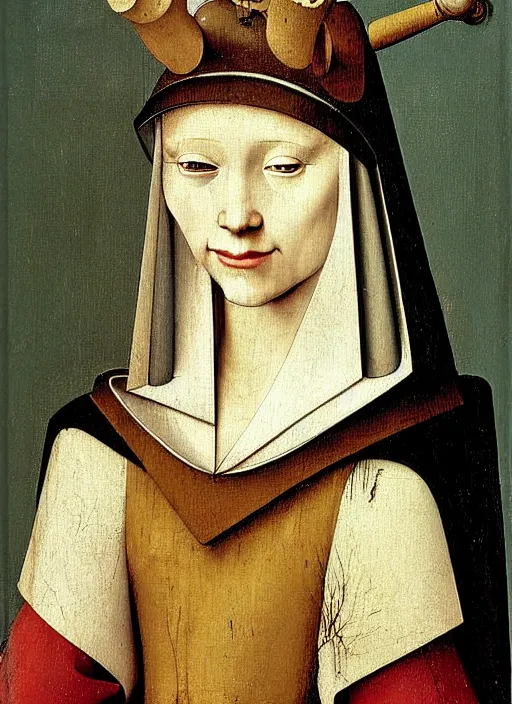 Prompt: portrait of young woman in renaissance dress and renaissance headdress, art by hieronymus bosch