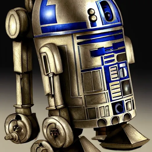 Image similar to a steampunk robot ( ( ( r 2 d 2 ) ) )