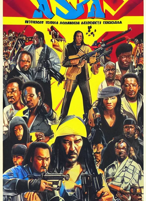 Image similar to Steven Seagal, Ghanaian movie poster, action thriller, 1980s Arcade, Ninjas, highly detailed, HD, realism