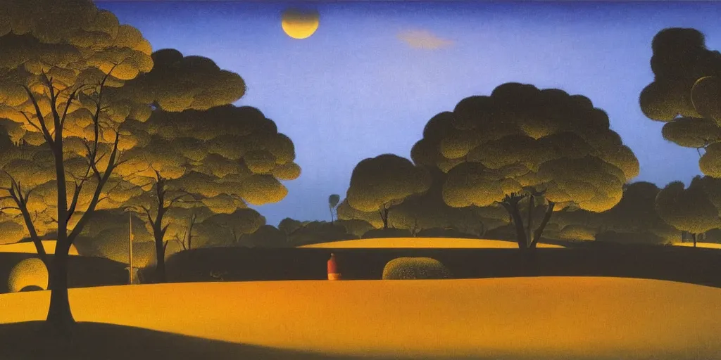 Image similar to a night landscape background, bhupen khakhar, rob gonsavles, eyvind earle, heade martin johnson, edward hopper