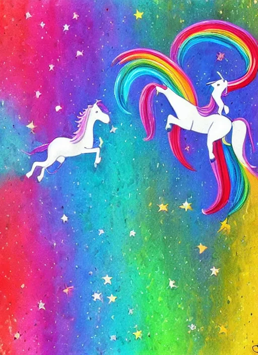 Prompt: rainbows and unicorns, beautiful vibrant colors, very detailed