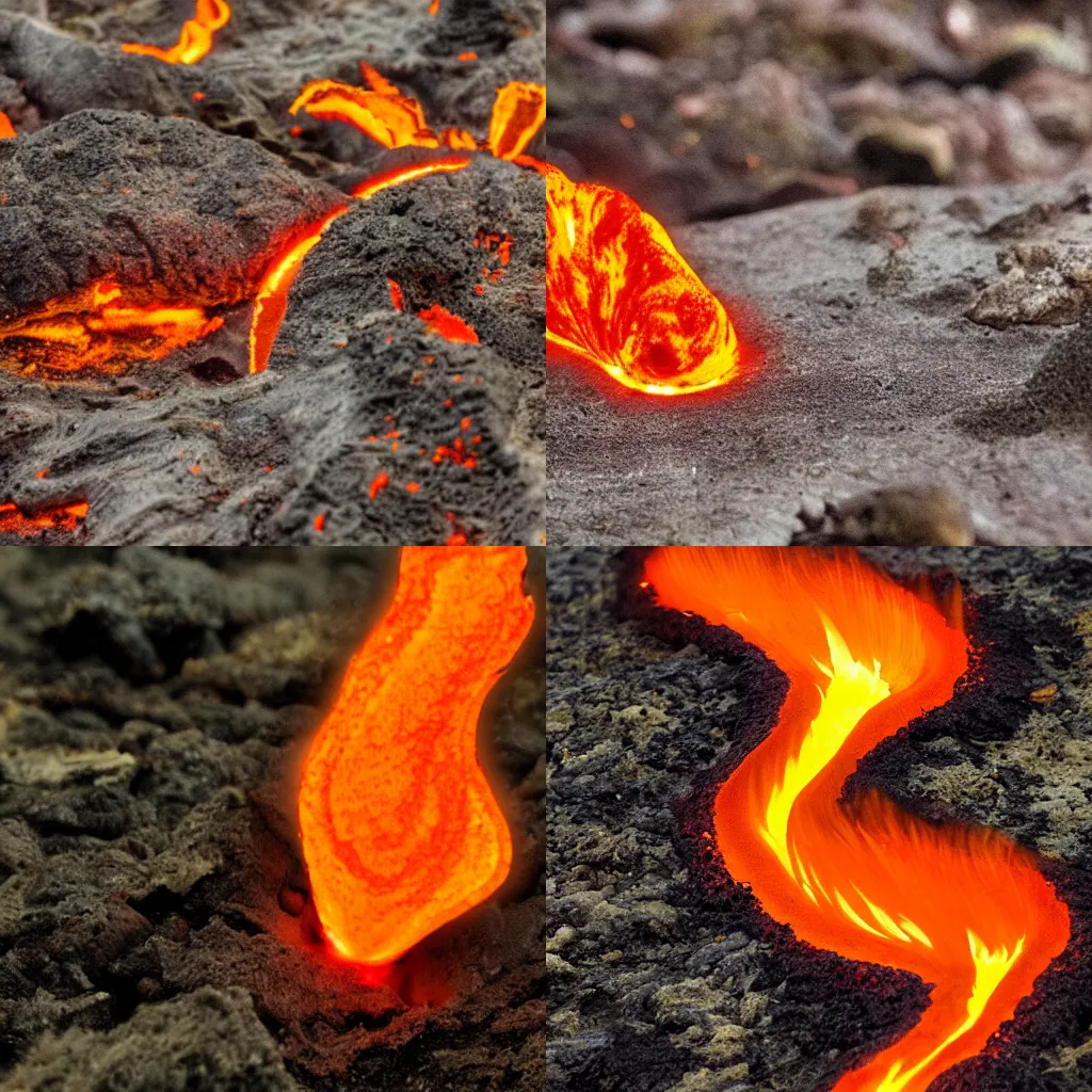 Prompt: fiery slug, lava