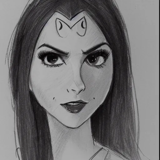 Image similar to milt kahl sketch of victoria justice as princess padme in star wars episode 3