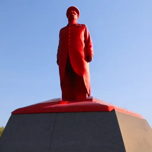 Prompt: soviet monument red star USSR red smoke, statue of Lenin, realistic painting