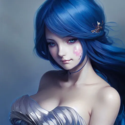 ArtStation - Blue haired anime girl